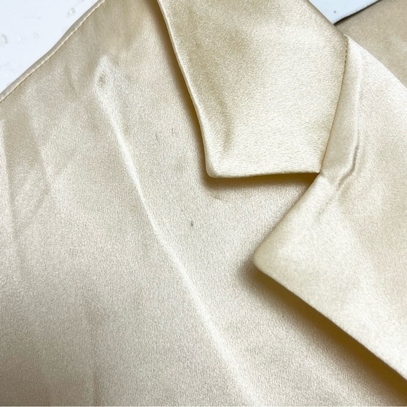 NWT MICHAEL LO SORDO Silk Satin Tux Lapel Button Front Oversized Boy Shirt 8 - Picture 8 of 9